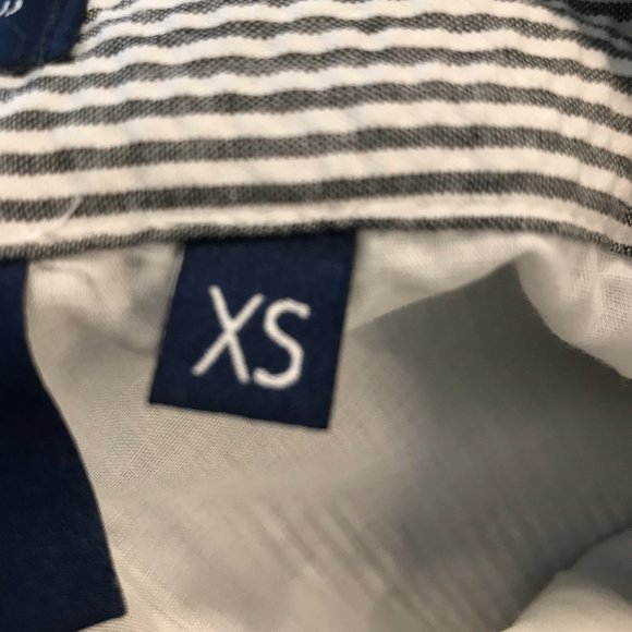 LAUREN JAMES Seersucker Bow Shorts Blue/White XS - Picture 5 of 6